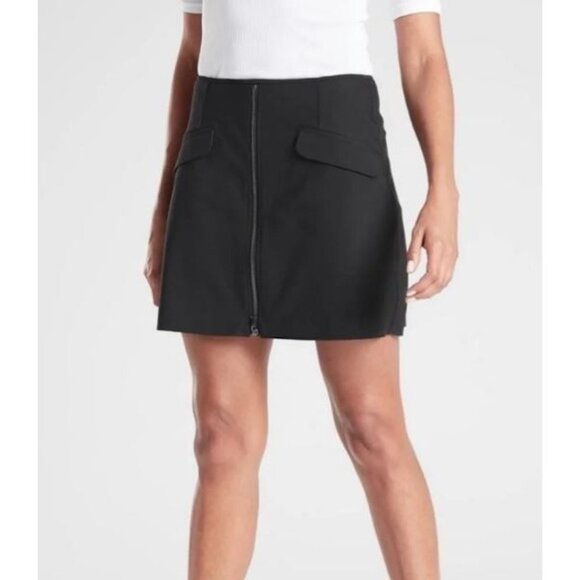 Athleta Pants - NWOT Athleta Women's Stellar Skort Black Skirt Zipper Size Large 1292